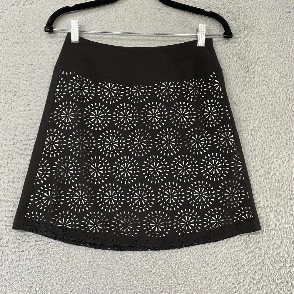 Krimson Klover Skort‎ Womens XS Black Laser Cut Athletic Lined Shorts Pockets
